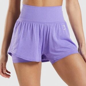 Gymshark Vital Seamless 2.0 2-in-1 Shorts Sz M In Bright Purple Marl